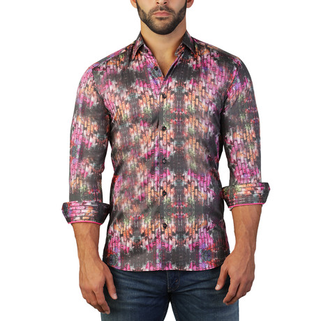 Fibonacci Brick Dress Shirt // Multicolor (S)