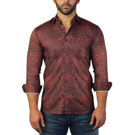 Fibonacci Connected Dress Shirt // Red (S)