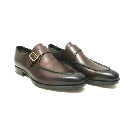 Men's Leather Brass Buckle Loafers // Brown (US: 7)