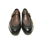 Men's Leather Brass Buckle Loafers // Brown (US: 8.5)