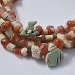 Strand Of Ancient Persian Carnelian And Faience Beads