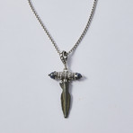 Ancient Greek Arrowhead Silver and Sapphire Pendant