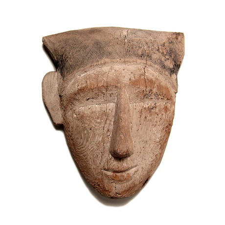 Ancient Egyptian Wood 'Mummy' Mask //  664 - 332 BC
