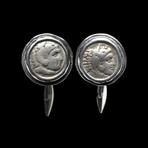 Alexander The Great, 336-323 BC. Silver Coin Cufflinks