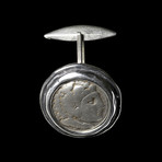 Alexander The Great, 336-323 BC. Silver Coin Cufflinks