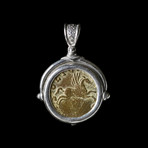 Roman Coin With Pegasus // Silver Bezel