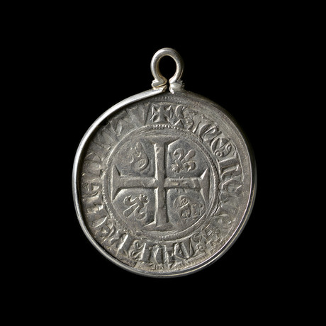 Medieval France. Charles VI, 1380-1422 AD, Silver Coin Pendant