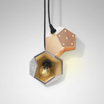 Modular Magnetic Pendant Lamp // Concrete + Wood (Duo)