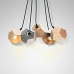 Modular Magnetic Pendant Lamp // Concrete + Wood (Duo)