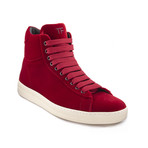 Men's "Russel" Velvet High Top Sneakers // Red (US: 8.5)