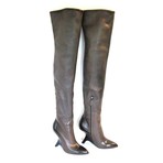 Women's Leather Knee High Boots // Taupe (US: 8)