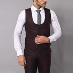 Reginald 3-Piece Slim-Fit Suit // Dark Burgundy (Euro: 50)