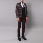 Reginald 3-Piece Slim-Fit Suit // Dark Burgundy (Euro: 48)