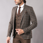 Tristan 3-Piece Slim Fit Suit // Brown (Euro: 52)