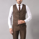 Tristan 3-Piece Slim Fit Suit // Brown (Euro: 54)