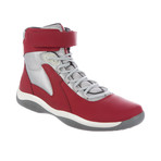 Hi-Top Sneakers // Silver + Red (US: 8.5)