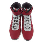 Hi-Top Sneakers // Silver + Red (US: 9.5)