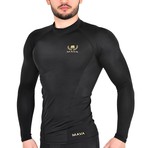 Compression Long Sleeve T-Shirt // Black + Gold (Large)