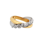 Estate 18k Two-Tone Gold Diamond Ring II // Ring Size: 7