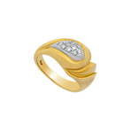 Estate 18k Two-Tone Gold Diamond Ring I // Ring Size: 7