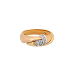 Estate 18k Two-Tone Gold Diamond Ring // Ring Size: 8