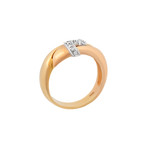 Estate 18k Two-Tone Gold Diamond Ring // Ring Size: 8