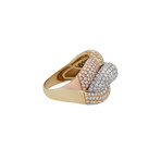 Estate 18k Two-Tone Gold Pave Diamond Ring // Ring Size: 11.75