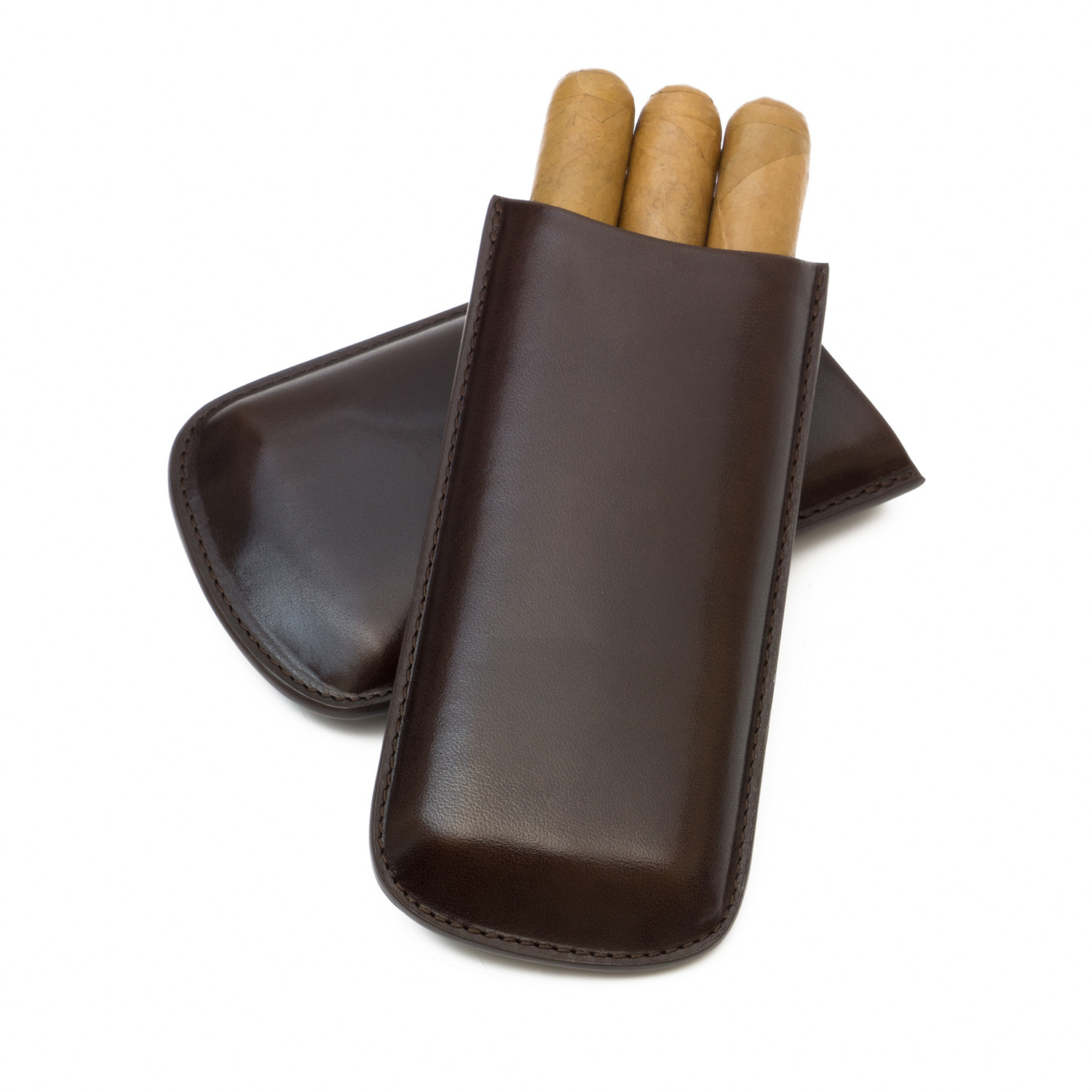 Genuine Smooth Leather // Standard Cigar Case (Burgundy) - Roma