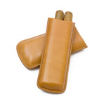 Tampa Fuego // Genuine Smooth Leather Cigar Case // 2-Finger (Burgundy)