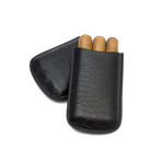 Crocodile Embossed Genuine Leather Cigar Case // Robusto // Black