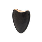 Tampa Fuego // Crocodile Embossed Genuine Leather // Cigar Cutter Case (Black)