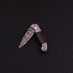 Handmade Damascus Folding Knife // 2781