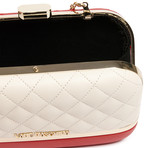 Quilted Leather // Ivory + Red