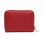 Quilted Leather Wallet // Red