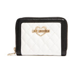 Quilted Leather Wallet // White + Brown + Black
