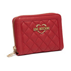 Quilted Leather Wallet // Red