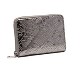 Metallic Embossed Logo Wallet // Silver + Gray