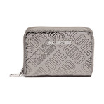 Metallic Embossed Logo Wallet // Silver + Gray