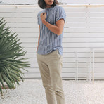 Monterosso // Indigo Blue + White Stripes (Medium (Slim))