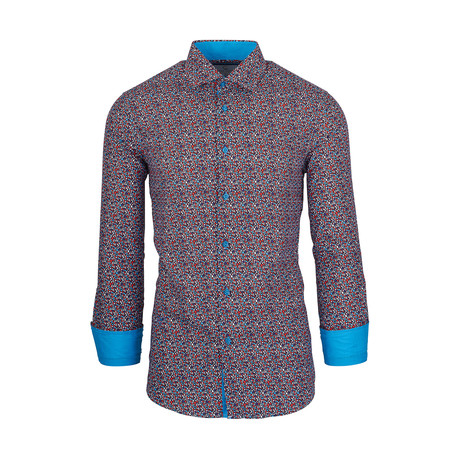 Antoine Casual Short-Sleeve Button-Down Shirt // Multicolor (S)