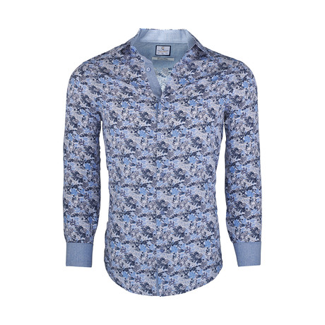 Daren Casual Long-Sleeve Button-Down Shirt // Blue (S)