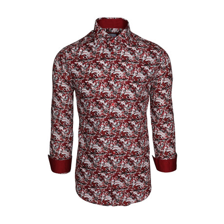 Lincoln Casual Long-Sleeve Button-Down Shirt // Red (S)