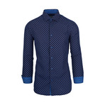Billie Casual Long-Sleeve Button-Down Shirt // Royal (2XL)