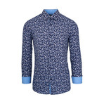 Willis Casual Long-Sleeve Button-Down Shirt // Blue (S)