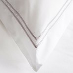 Duvet Set with Stone Satin Stitching // Stone // 3 Piece (Full/Queen)