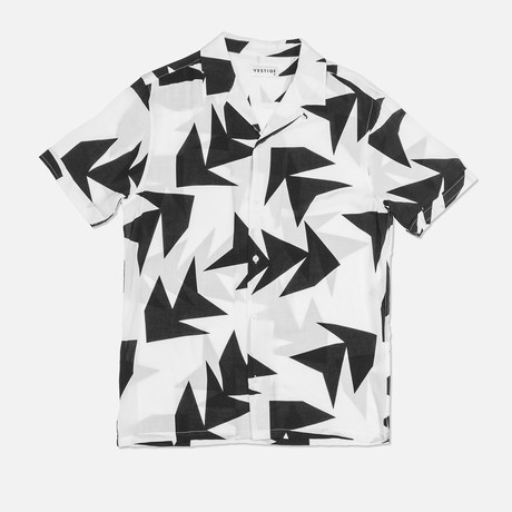 Triangle Jungle Camp Collar Shirt // White (XS)