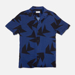 Triangle Jungle Camp Collar Shirt // Navy (S)