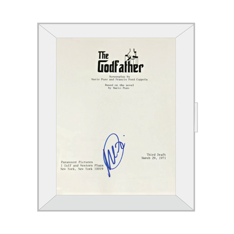 Framed Autographed Script // The Godfather // Al Pacino