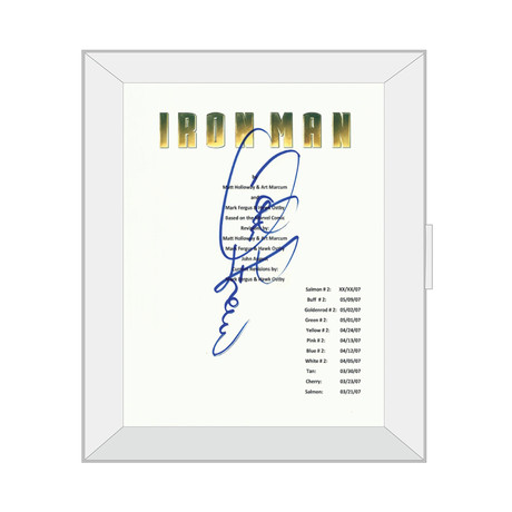 Framed Autographed Script // Iron Man