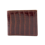 Bryant Park // Genuine Alligator Bi-Fold Wallet (Brown)